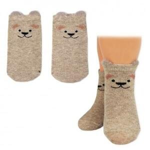 Chlapecké bavlněné ponožky Pejsek 3D - hnědé - 1 pár 68-80 (6-12m)