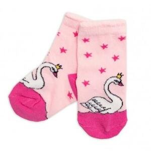 Dětské bavlněné ponožky Labuť - růžové 15-18