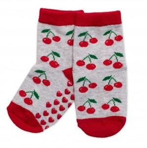 Dětské ponožky s ABS Třešně - šedé 19-22