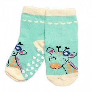 Dětské ponožky s ABS Žirafa - mátové 19-22
