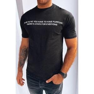 Dstreet Černé pánské tričko RX5194 M s potiskem, Černá