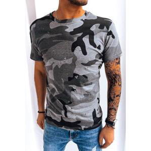 Dstreet Pánské tmavě šedé camo tričko RX5083 XXL, šedá