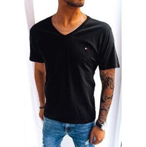 Dstreet Pánské černé tričko RX5103 L s potiskem, Černá
