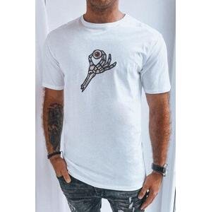Dstreet Bílé pánské tričko s potiskem RX5283 XXL, Bílá,