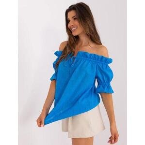 Fashionhunters Modrá halenka ze španělské bavlny.Velikost: L/XL