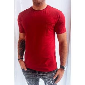 Dstreet Hladké pánské tričko červené RX5285 XL