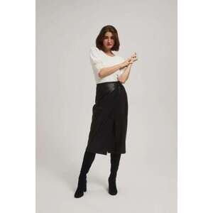 MOODO Midi sukně z imitace kůže Velikost: XL, Černá