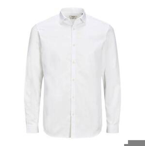 Jack&Jones PLUS Pánská košile JPRBLACARDIFF Loose Fit 12235157 White 3XL, XXXL
