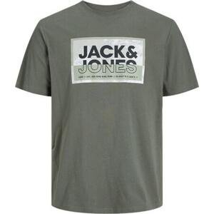 Jack&Jones PLUS Pánské triko JCOLOGAN Standard Fit 12257335 Agave Green 7XL