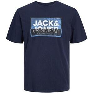Jack&Jones PLUS Pánské triko JCOLOGAN Standard Fit 12257335 Navy Blazer 5XL