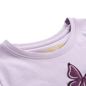 ALPINE PRO Dětské bavlněné triko MONCO pastel lilac varianta pc 140-146, 140/146