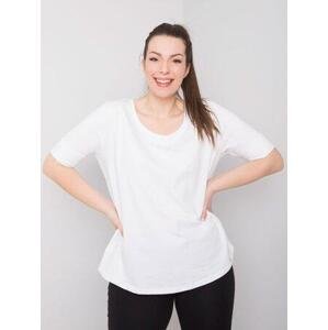Fashionhunters Dámské bílé bavlněné tričko o velikosti 3XL, XXXL