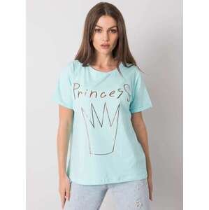 Fashionhunters Mint dámské bavlněné tričko s potiskem ONE SIZE, JEDNA, VELIKOST
