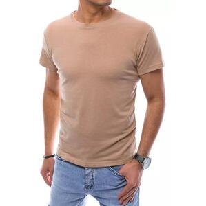 Dstreet Jednobarevné pánské tričko, béžové RX4894 M, Khaki