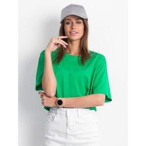 Fashionhunters Dámské krátké zelené tričko S