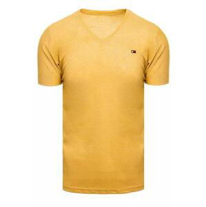 Dstreet Základní pánské tričko hořčice RX4998 XXL, Žlutá