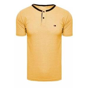 Dstreet Základní pánské tričko hořčice RX5012 XL, Žlutá