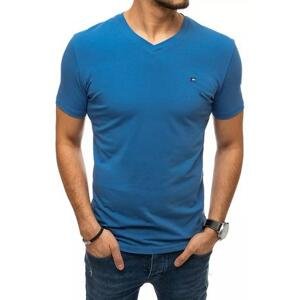 Dstreet Pánské hladké modré tričko RX4790 L, Modrá