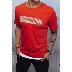 Dstreet Červené pánské tričko RX4651z L s potiskem