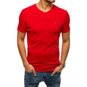 Dstreet Jednobarevné pánské tričko červené RX4464 L