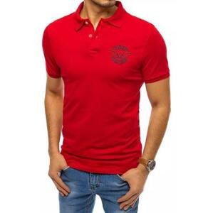 Dstreet Červené pánské polo tričko s výšivkou PX0469 L