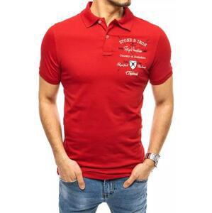 Dstreet Červené pánské polo tričko s výšivkou PX0399 L
