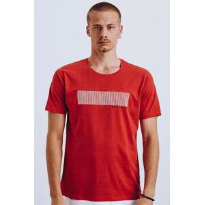 Dstreet Červené pánské tričko RX4651 L s potiskem
