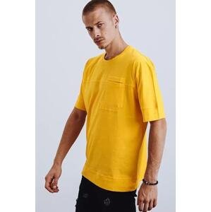 Dstreet Žluté pánské tričko RX4633 L., Žlutá