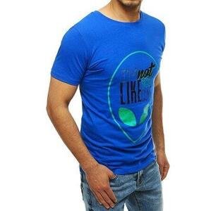 Dstreet Pánské tričko s potiskem modré RX4156 XXL