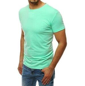 Dstreet Pánské tričko bez potisku, mátová RX4193 L, Světle, zelená