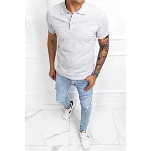 Dstreet Pánské světle šedé polo triko PX0513 XXL, šedá