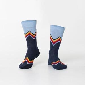 FASARDI Pánské tmavě modré ponožky s barevnými klikatkami 40/45, námořnická, modrá