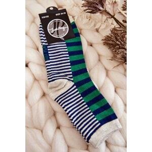 Kesi Dámské klasické ponožky s pruhy a pruhy Zelená 36-38, Odstíny, zelené