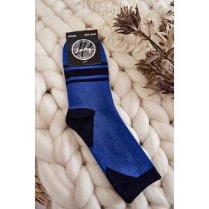 Kesi Dámské dvoubarevné ponožky s pruhy Modrá černá 36-38, ||, Odstíny, tmavě, modré