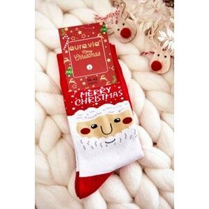 Kesi Pánské vánoční bavlněné ponožky se Santa Clauses červene 43-46, Červená