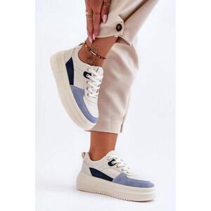 Kesi Dámské sportovní boty na masivní platformě bílo-modré Gemma 39, Bílá