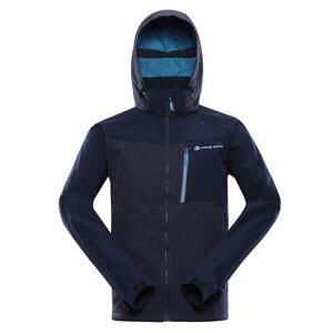 ALPINE PRO Pánská softshellová bunda s membránou LANC mood indigo XS, Modrá