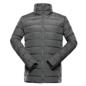 ALPINE PRO Pánská hi-therm bunda GARAT dk.true gray XXL, neutrální / zemitá