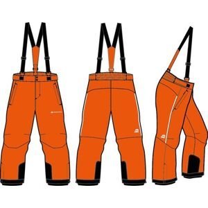 ALPINE PRO Dětské lyžařské kalhoty s membránou ptx LERMONO neon shocking orange 104-110, 104/110