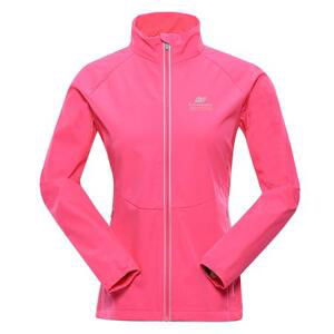 ALPINE PRO Dámská softshellová bunda s membránou MULTA neon knockout pink S, Růžová