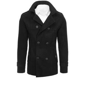 Dstreet Pánský dvouřadý černý kabát CX0423 Velikost: XL, Černá