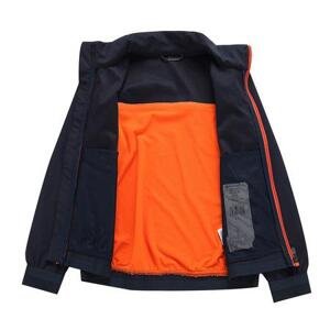 Alpine Pro bunda dětská TYCHO softshellová modro/oranžová 116/122