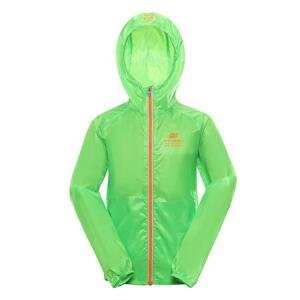 ALPINE PRO Dětská ultralehká bunda s impregnací BIKO neon green gecko 128-134, 128/134