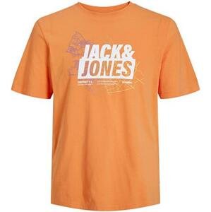 Jack&Jones Pánské triko JCOMAP Regular Fit 12252376 Tangerine S
