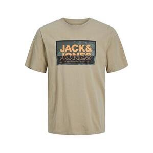 Jack&Jones PLUS Pánské triko JCOLOGAN Standard Fit 12257335 Crockery 3XL, XXXL