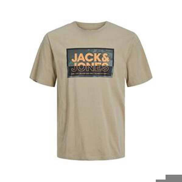 Jack&Jones PLUS Pánské triko JCOLOGAN Standard Fit 12257335 Crockery 4XL, XXXXL