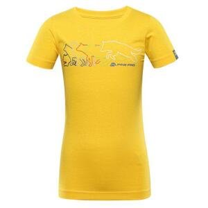 ALPINE PRO Dětské rychleschnoucí triko ZOOLO spectra yellow varianta pa 152-158, 152/158