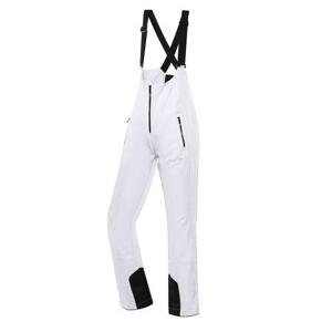 ALPINE PRO Dámské lyžařské softshellové kalhoty GERANA white M, Bílá