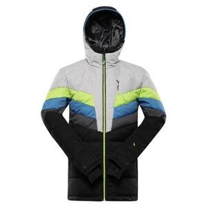 ALPINE PRO Pánská péřová lyžařská bunda s membránou ptx FEEDR black XL, Černá