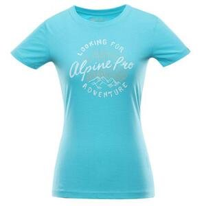 ALPINE PRO Dámské bavlněné triko UNEGA 8 curacao varianta pg XS, Modrá